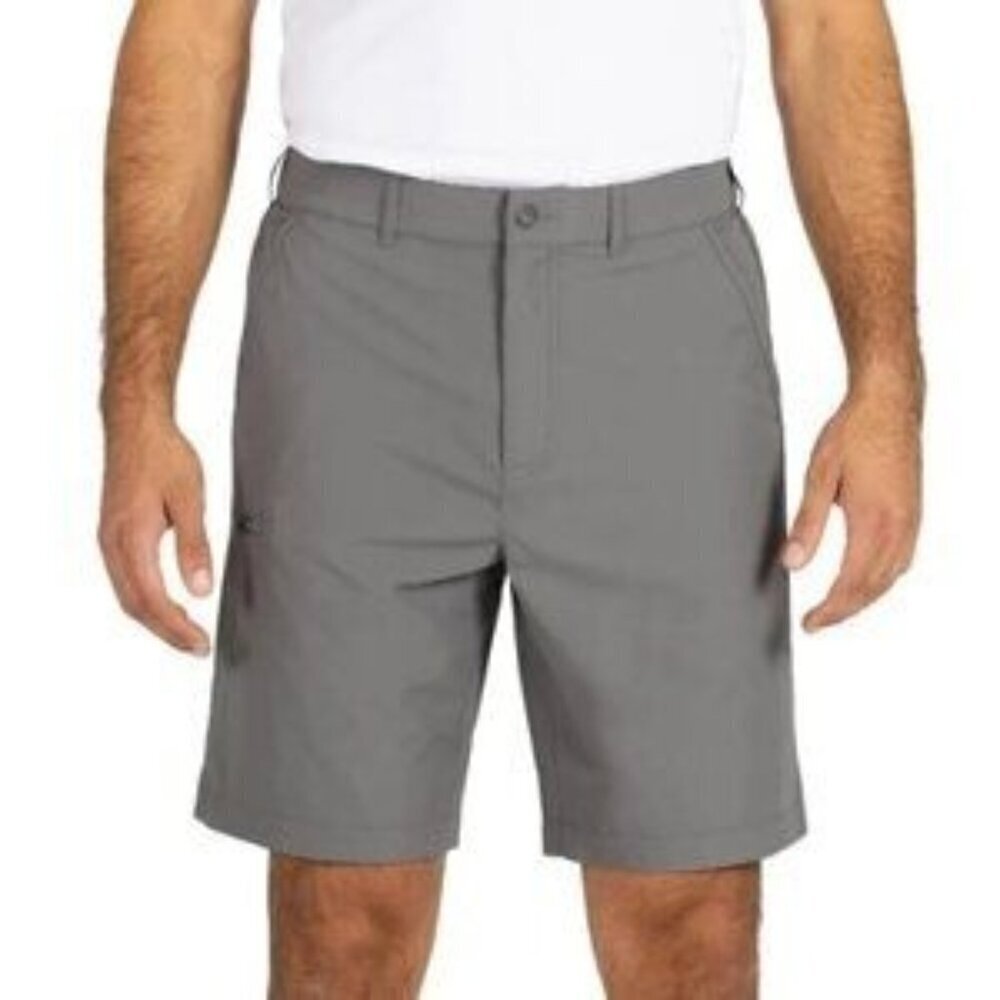 💥   Men's Size 36 Rainier 10" Cargo Tech Shorts Gray Nylon/Spandex